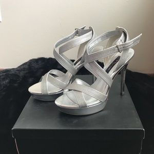Silver Strappy Sandals